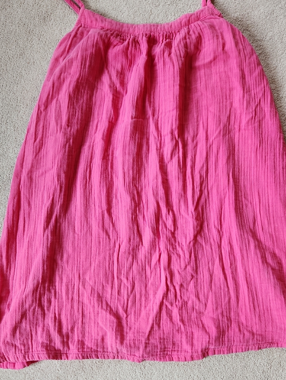 Crinkle Gauze Pink Swim Cover-Up - Medium